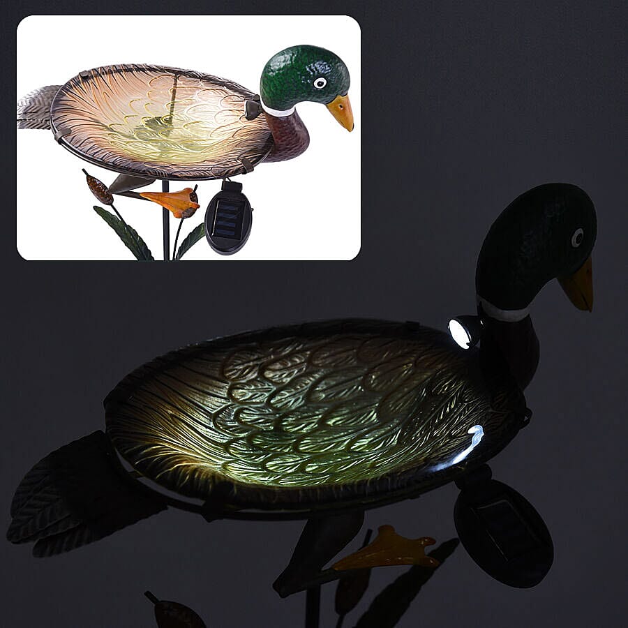 Solar-Powered Garden Birdbath for Birds Garden Accessories - Duck 6064113 3