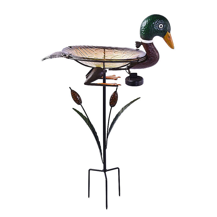 Solar-Powered Garden Birdbath for Birds Garden Accessories - Duck 6064113 5