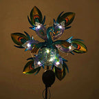 Charming Nature Theme Peacock Hand Painted Solar Wind Spinner (Size:25x35x110 Cm) - Blue and Multi