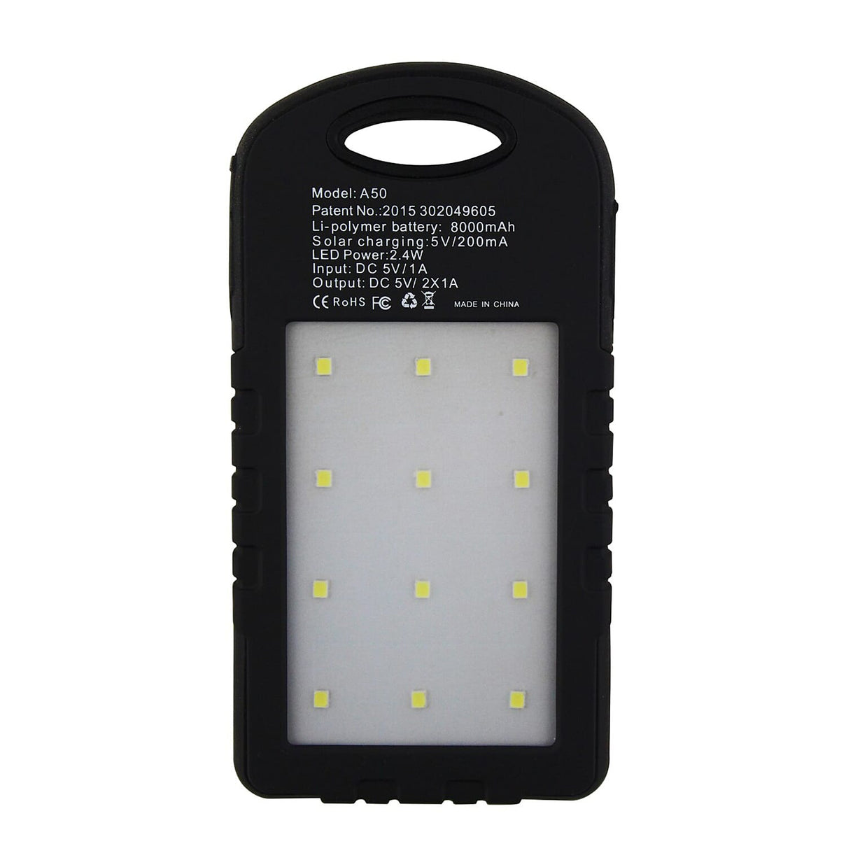 Solar Rechargeable Powerbank with Bright Light 4000 MaH 7732838 3