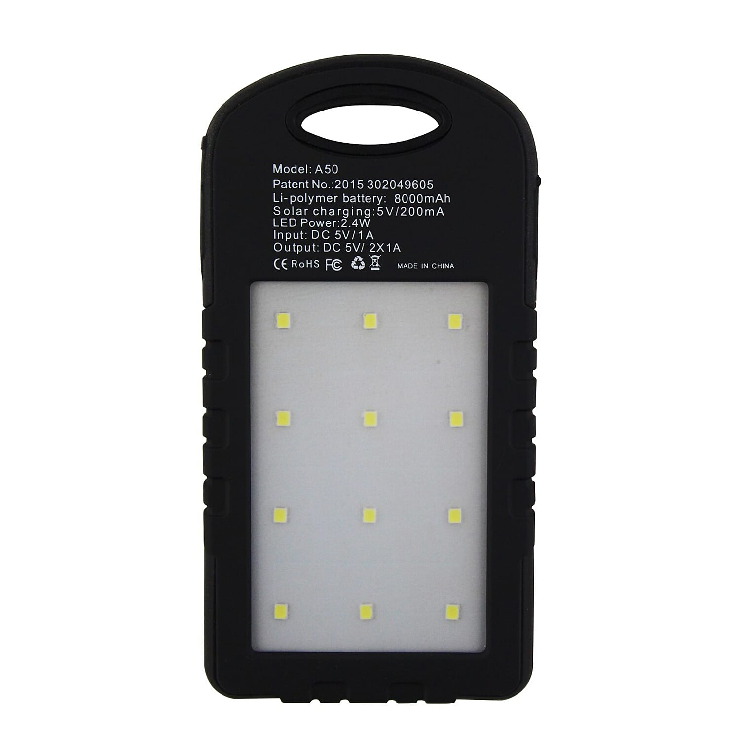 Solar Rechargeable Powerbank with Bright Light 4000 MaH 7732838 3