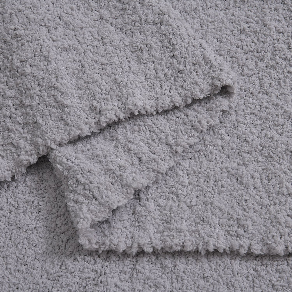 Solid Colour Cozy Microfiber Knitted Blanket - Grey 7154074 4
