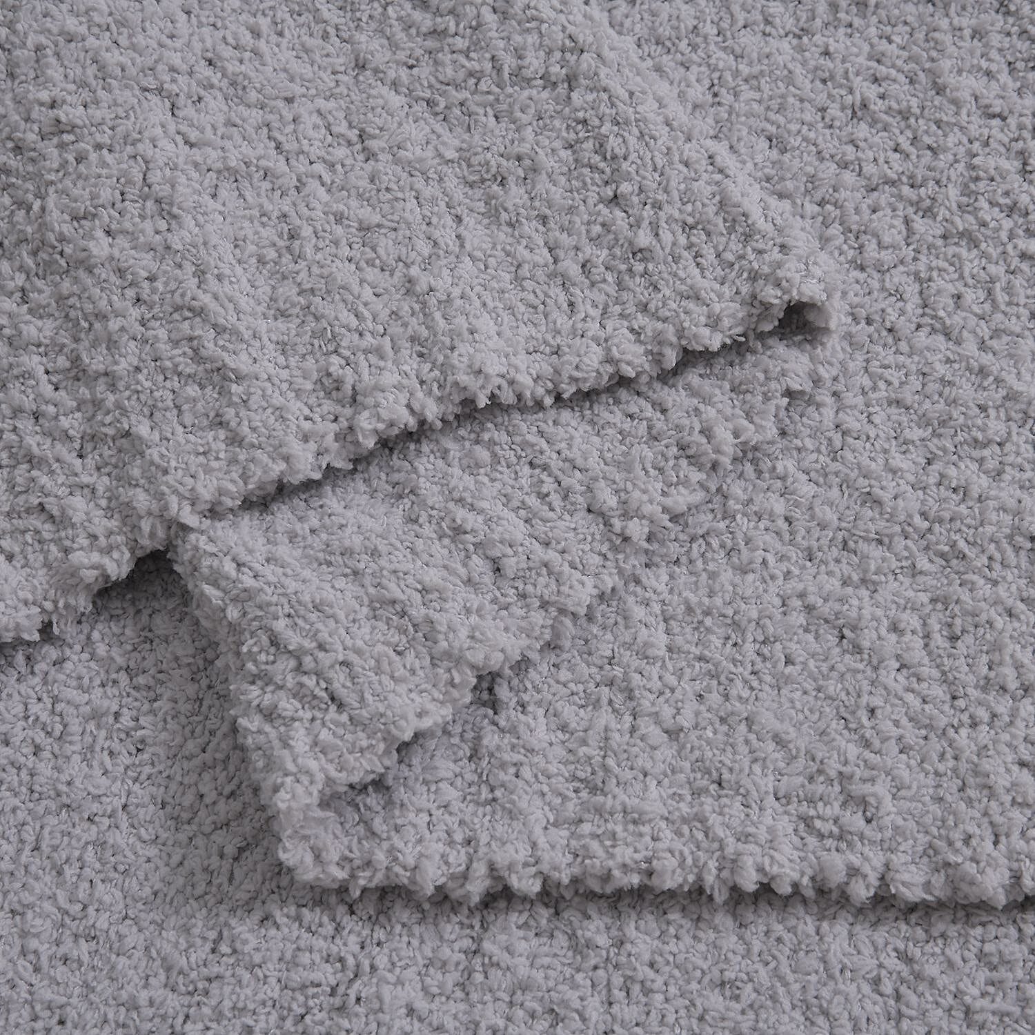 Solid Colour Cozy Microfiber Knitted Blanket - Grey 7154074 4