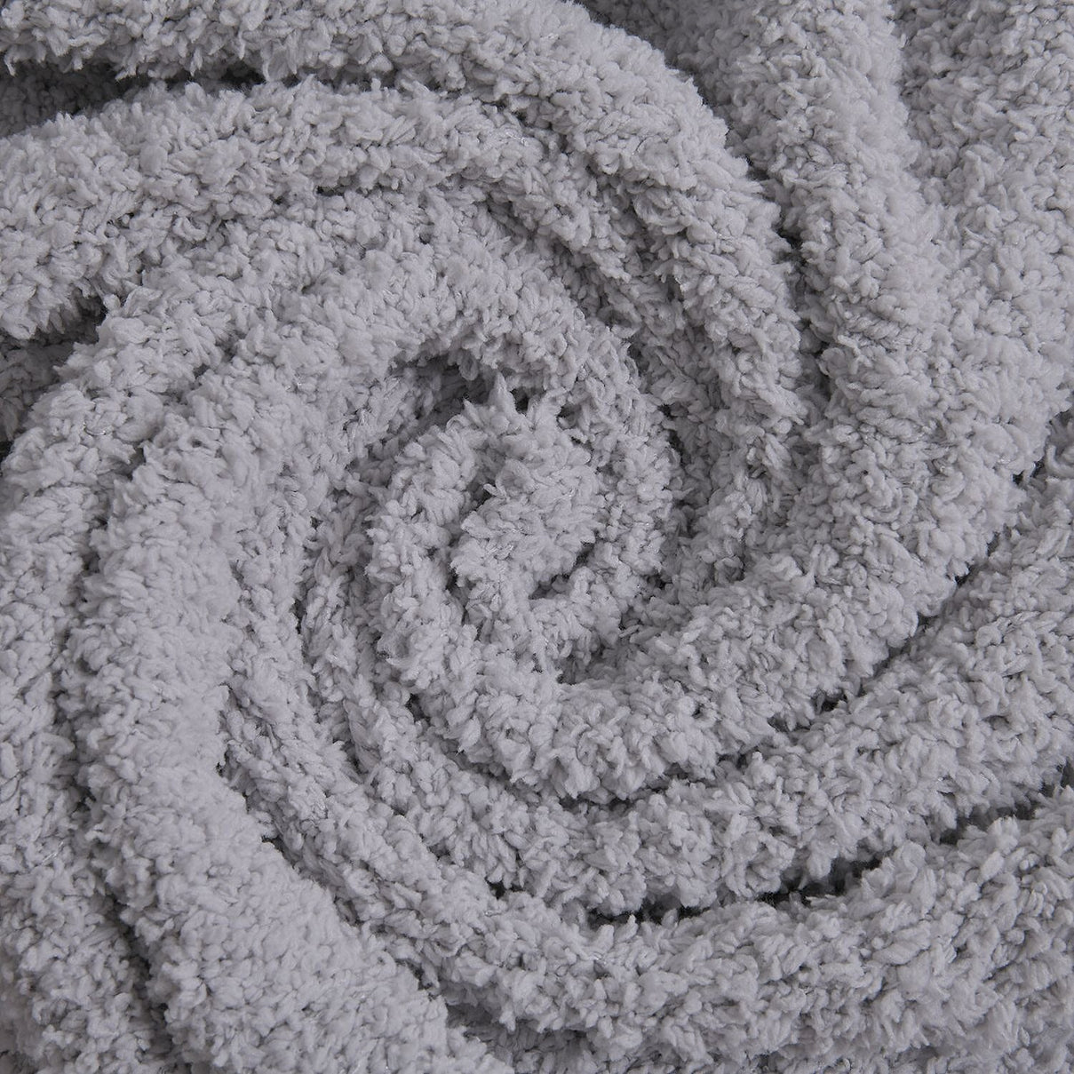 Solid Colour Cozy Microfiber Knitted Blanket - Grey 7154074 5