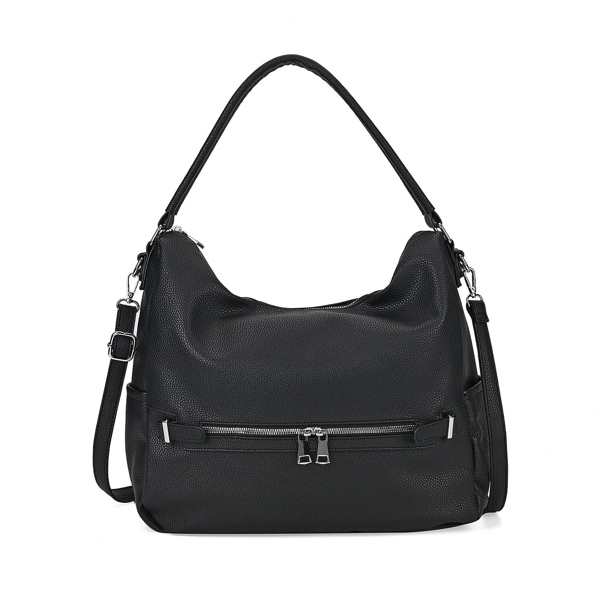 Solid Hobo Style Shoulder Bag - Black 7842235 2