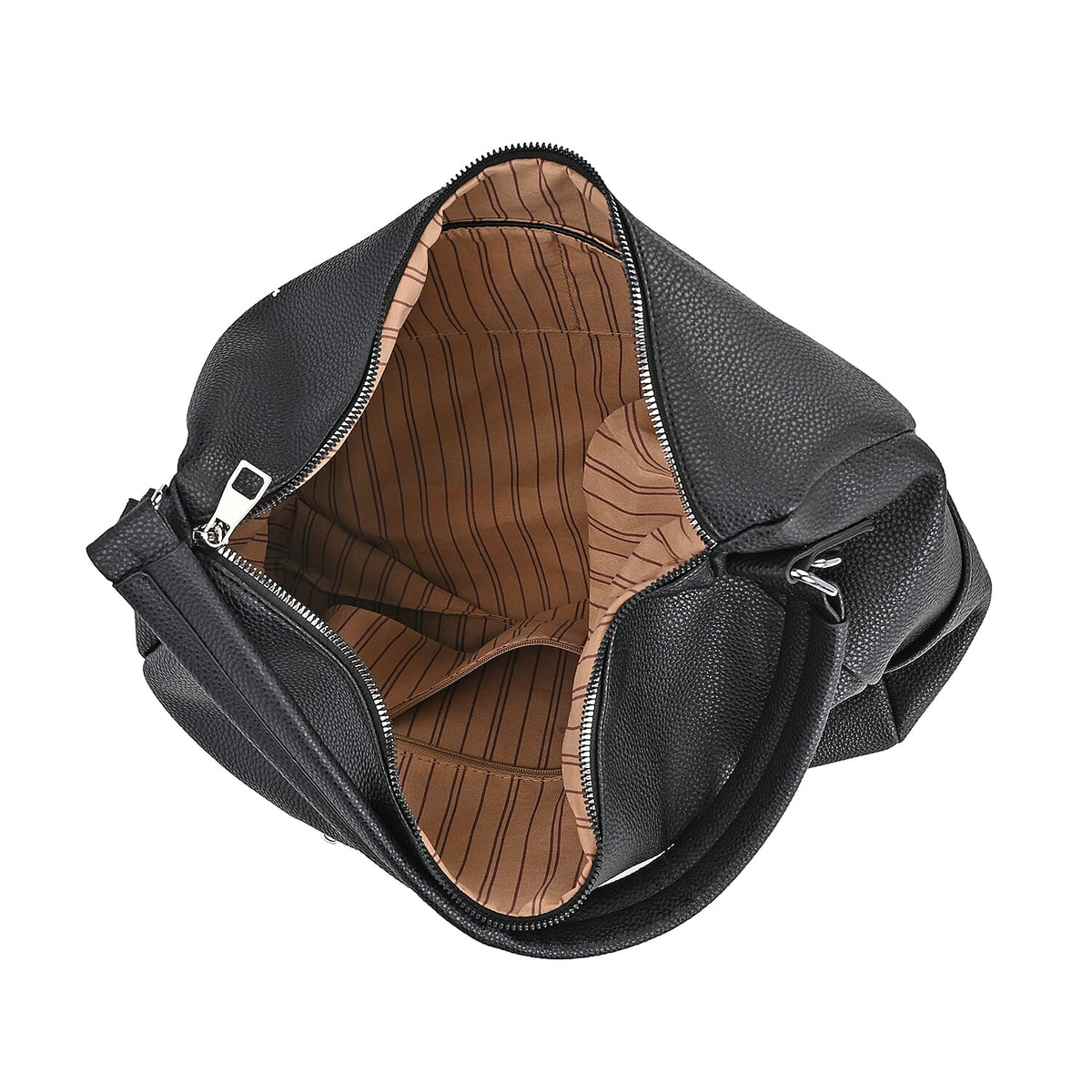 Solid Hobo Style Shoulder Bag - Black 7842235 10
