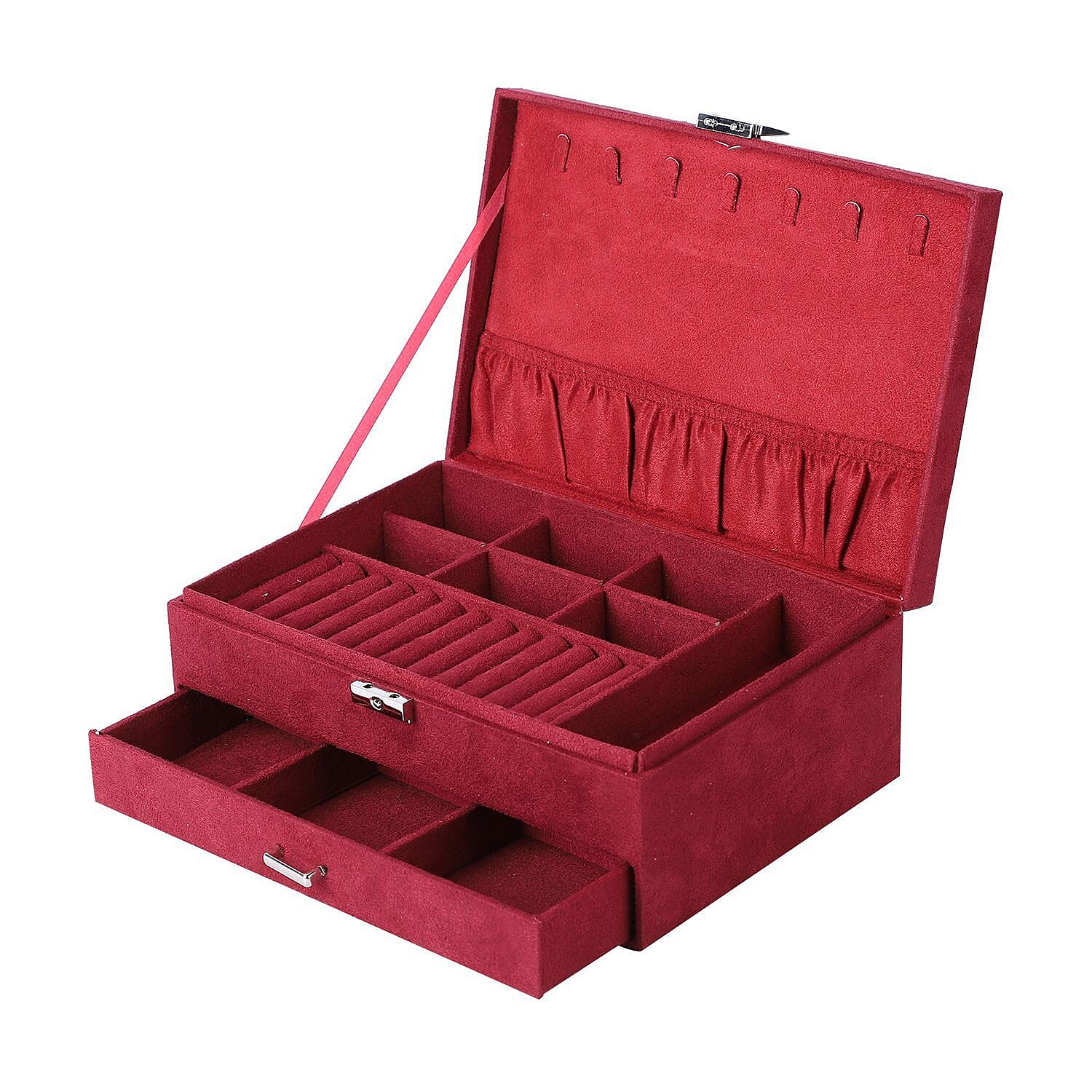 Velvet 2 layer Jewellery box with Lock 7562092 3