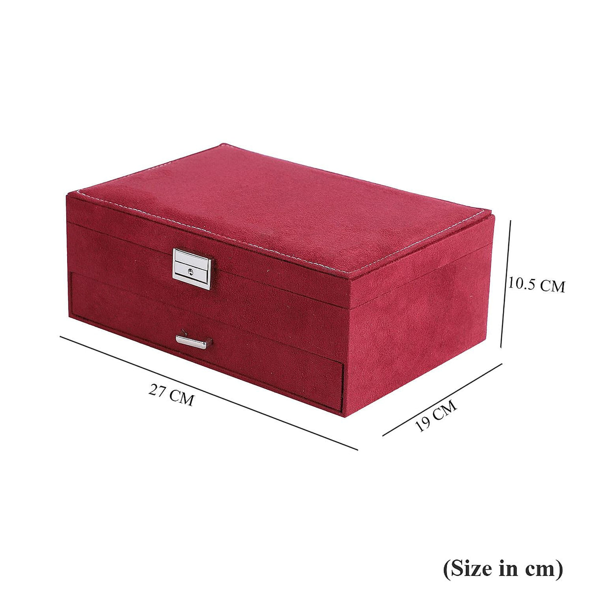 Velvet 2 layer Jewellery box with Lock 7562092 6