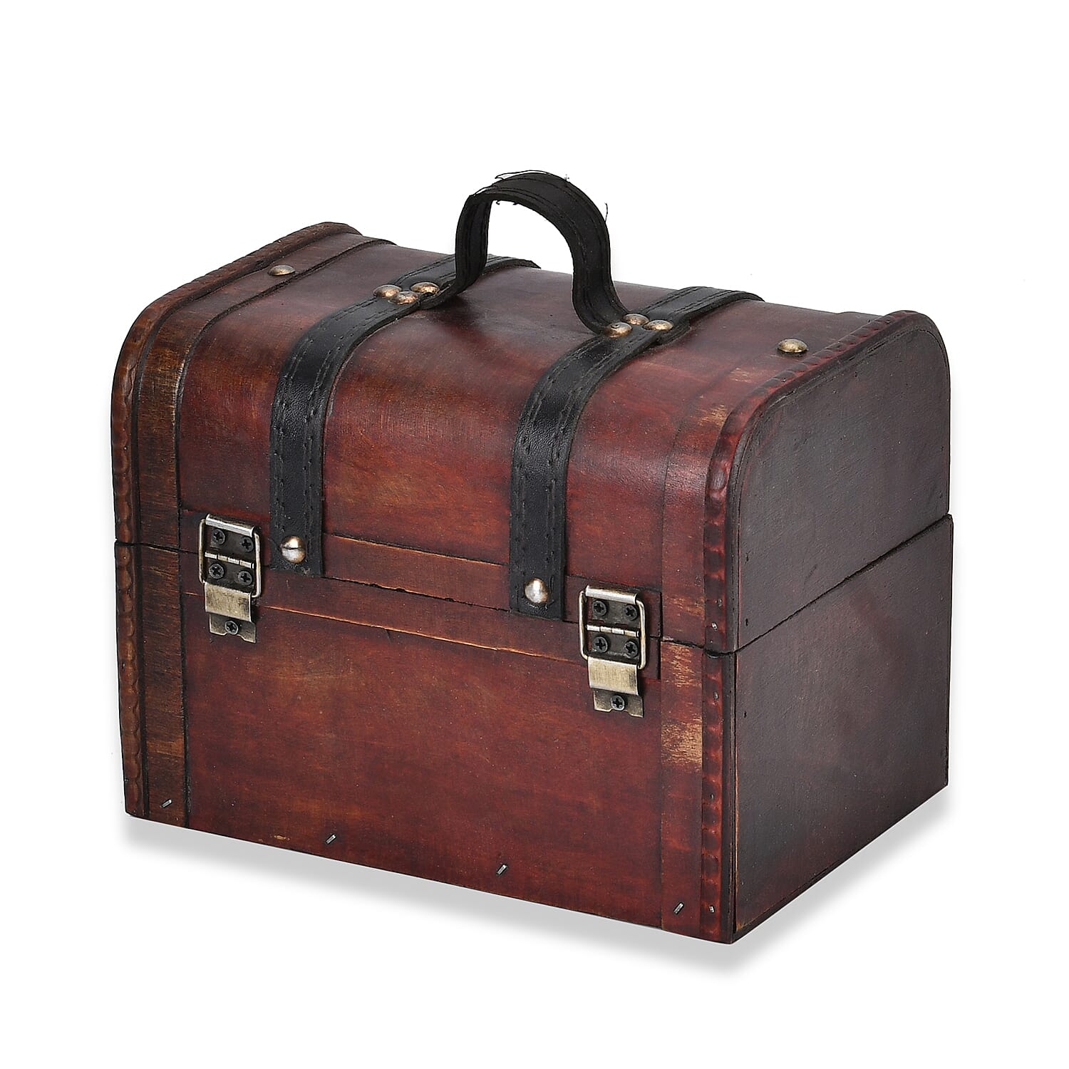Classic Antique Style Wooden Storage Box - Brown 7696022 3
