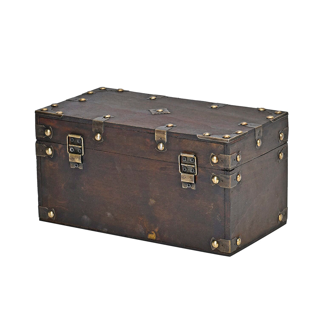 Solid European Style Wooden Box (Size 25x13x13 cm) - Brown