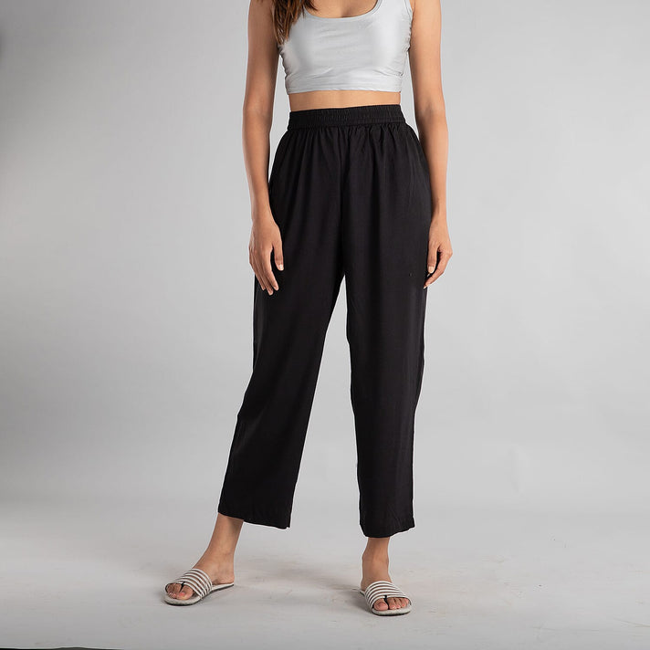 Solid Pattern High-Rise Women's Trousers - Maroon 6527728 1