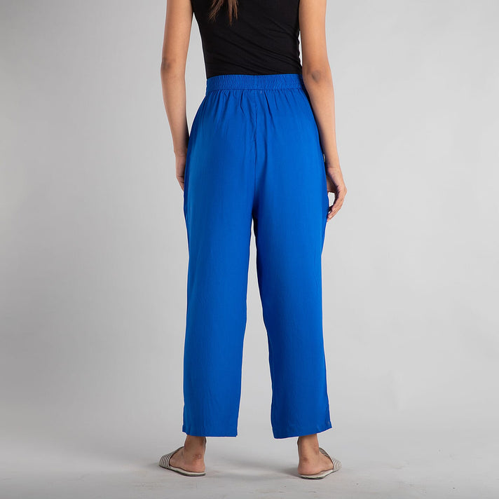Solid Pattern High-Rise Women's Trousers - Maroon 6527728 2