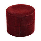 Christmas Dark Red Velvet Solid Ring Box