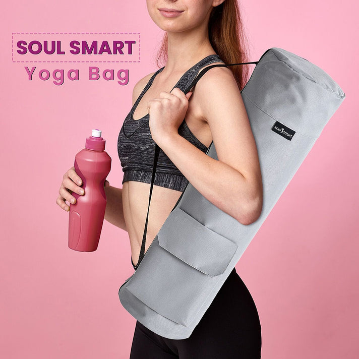 Soul Smart Solid Yoga Bag With Shoulder Strap (Size 70x20 cm) - Light Grey 3891038 2