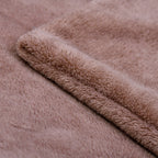 2 in 1 Fleece Blanket with Separate Cushion Cover (Size 170x130 Cm) and Cushion Cover (Size 37 Cm) - Brown