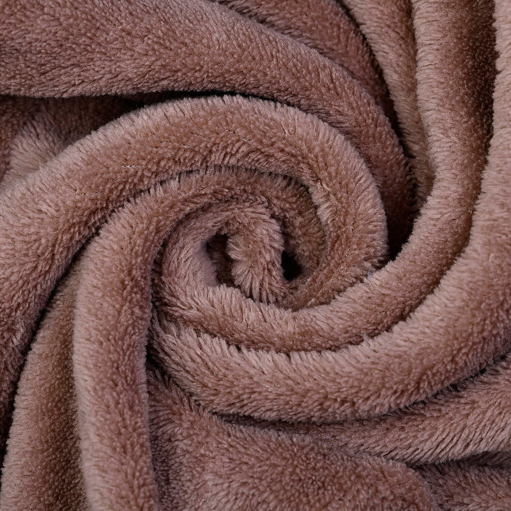 2 in 1 Fleece Blanket with Separate Cushion Cover (Size 170x130 Cm) and Cushion Cover (Size 37 Cm) - Brown