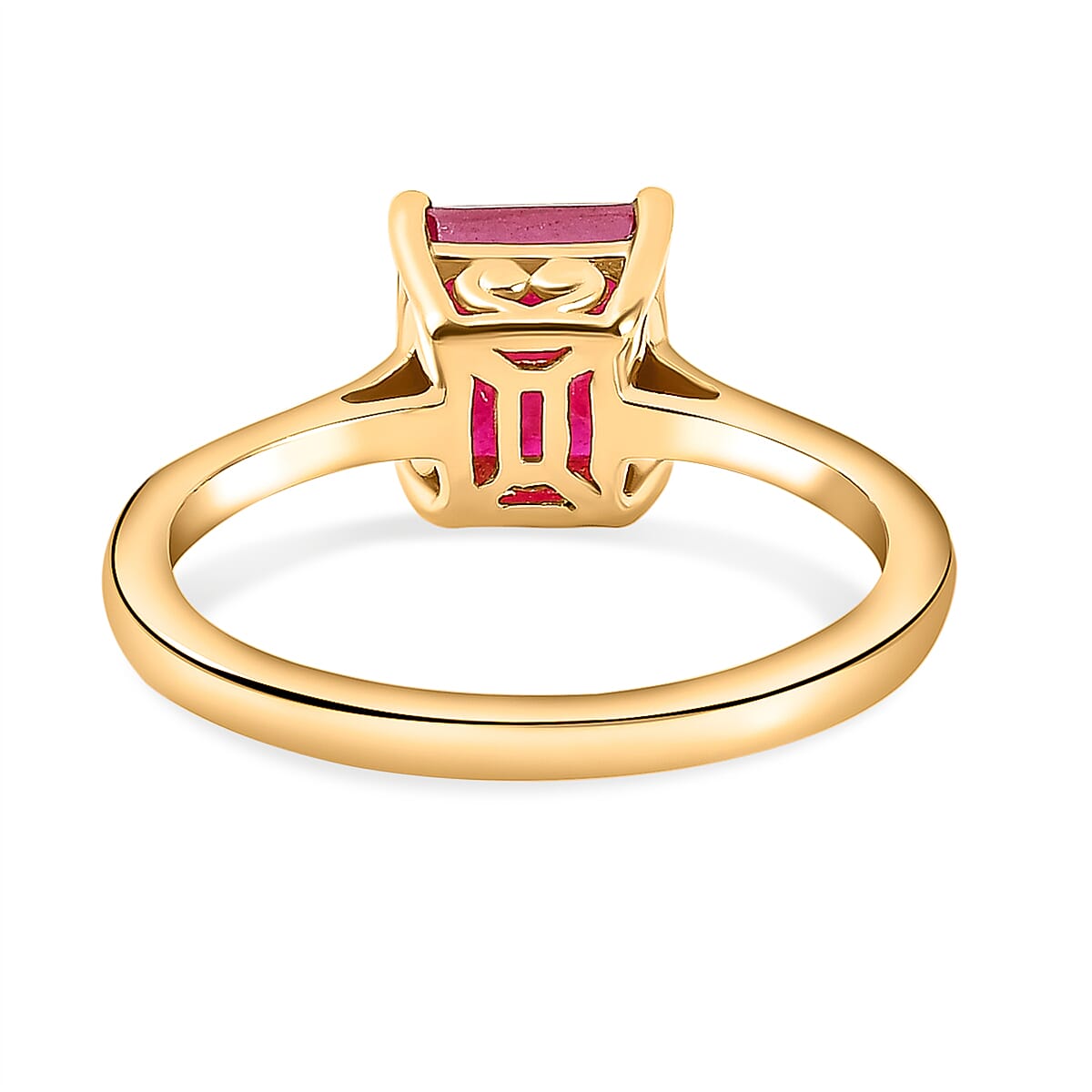Solitaire African Ruby Ring in Gold Plated Sterling Silver 2.58 Ct. 8728205 5