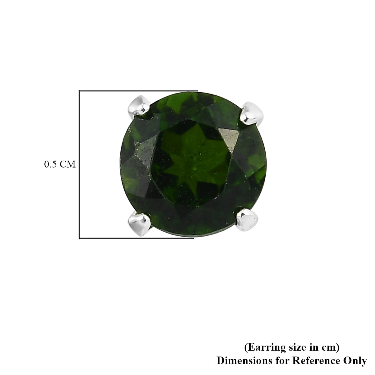 Solitaire Chrome Diopside Stud Earrings in Sterling Silver 1.15 Ct. 8997260 5