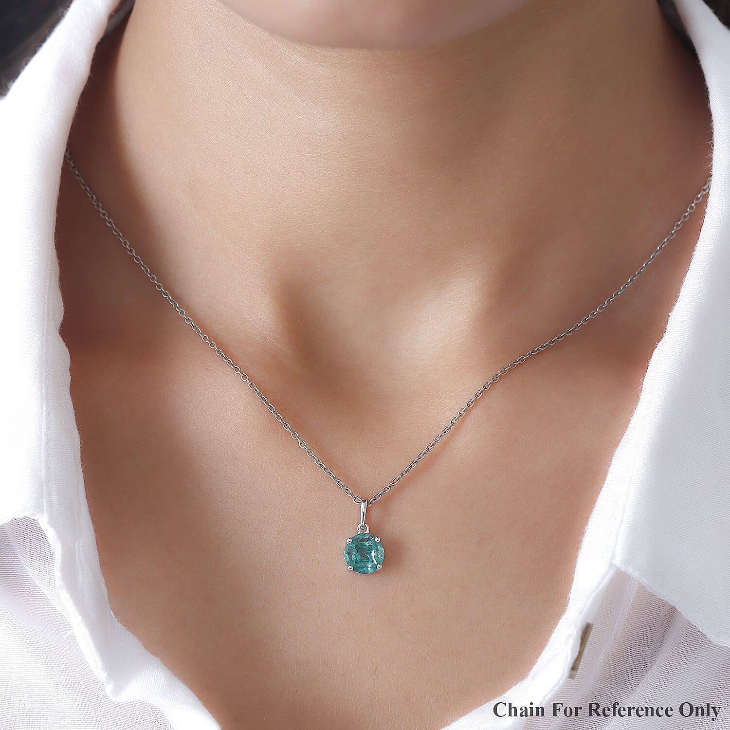 Solitaire Premium Emerald Pendant in Platinum Plated Sterling Silver 8732668 2