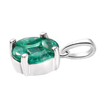 Premium Emerald Pendant in Platinum Overlay Sterling Silver 1.00 Ct