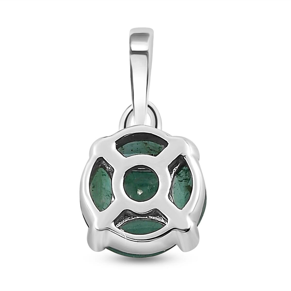 Solitaire Premium Emerald Pendant in Platinum Plated Sterling Silver 8732668 5