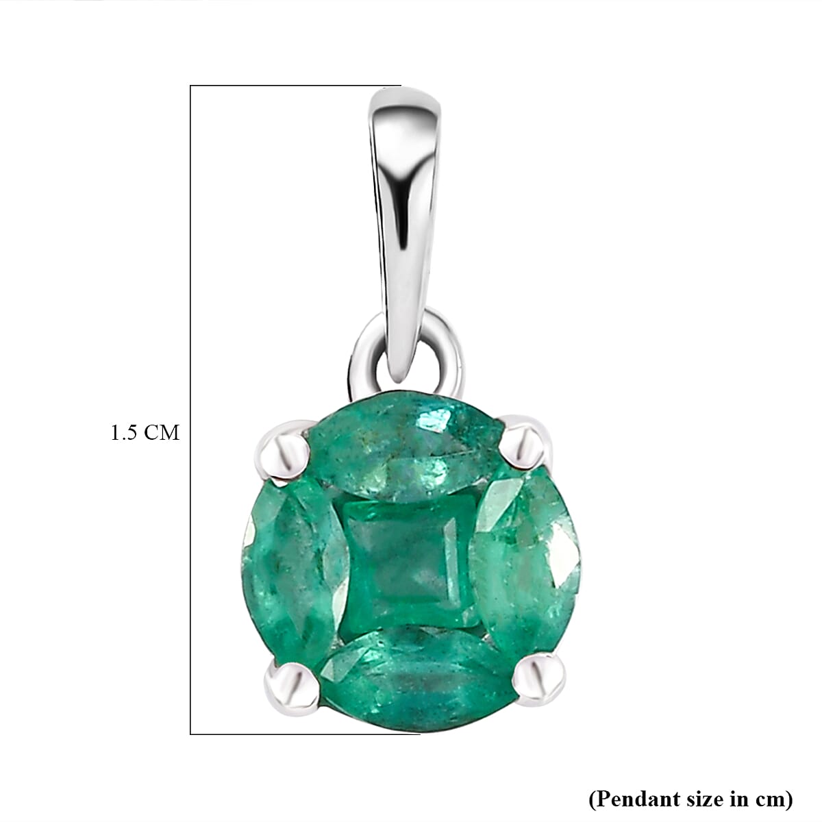 Solitaire Premium Emerald Pendant in Platinum Plated Sterling Silver 8732668 6