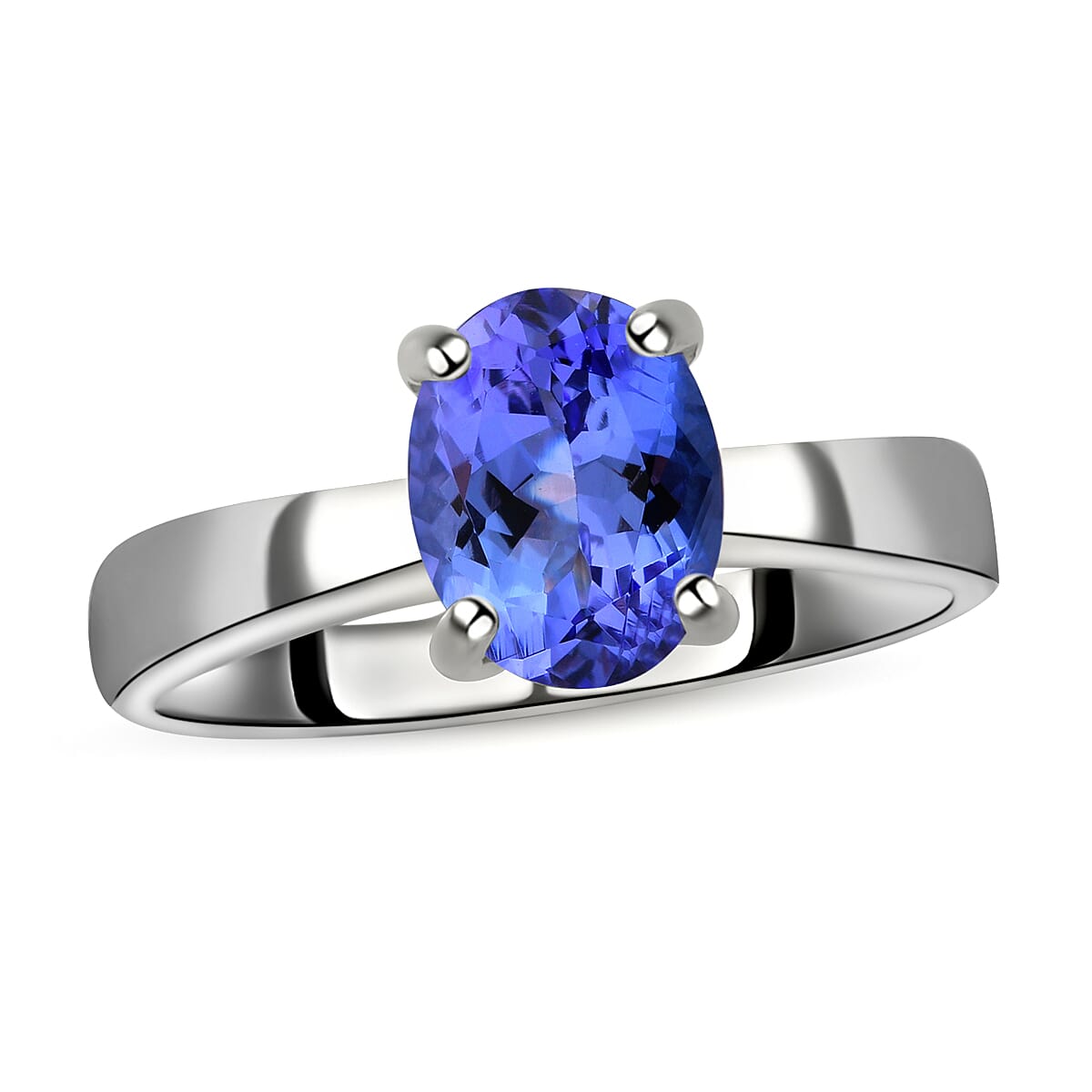 Solitaire Tanzanite Ring in Rhodium Plated Sterling Silver 2.00 Ct. 8727984 0
