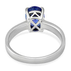 Tanzanite Solitaire Ring in Rhodium Overlay Sterling Silver 2.00 Ct.