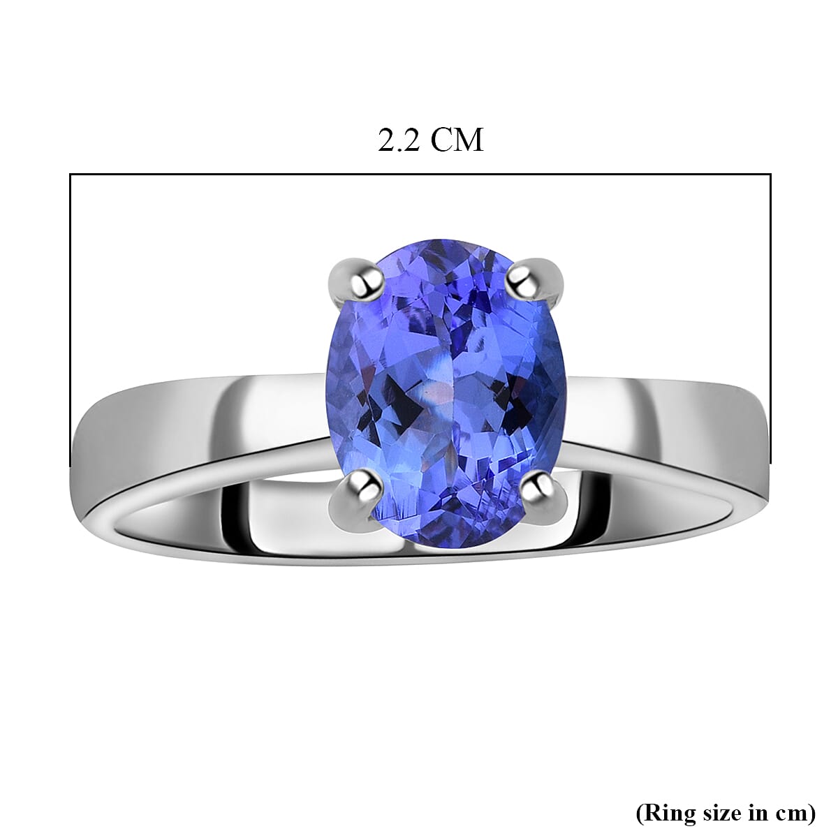 Solitaire Tanzanite Ring in Rhodium Plated Sterling Silver 2.00 Ct. 8727984 5