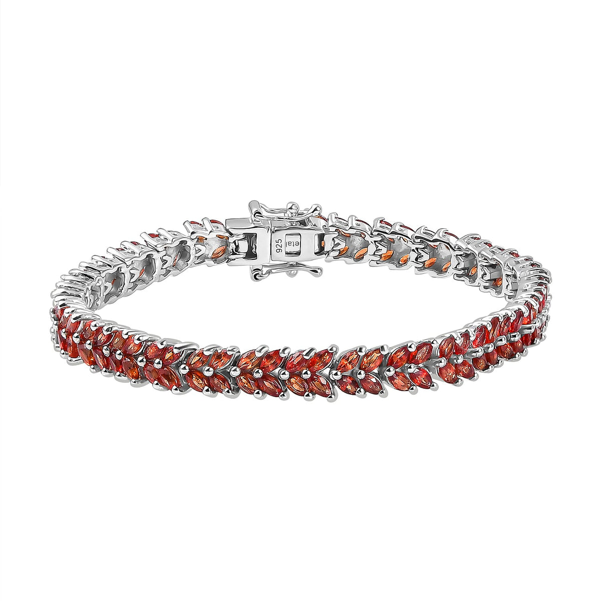 AAA Songea Sapphire  Bracelet (Size - 7) in rhodium Sterling Silver 12.80 ct,  Silver Wt. 15 Gms 7857205 0