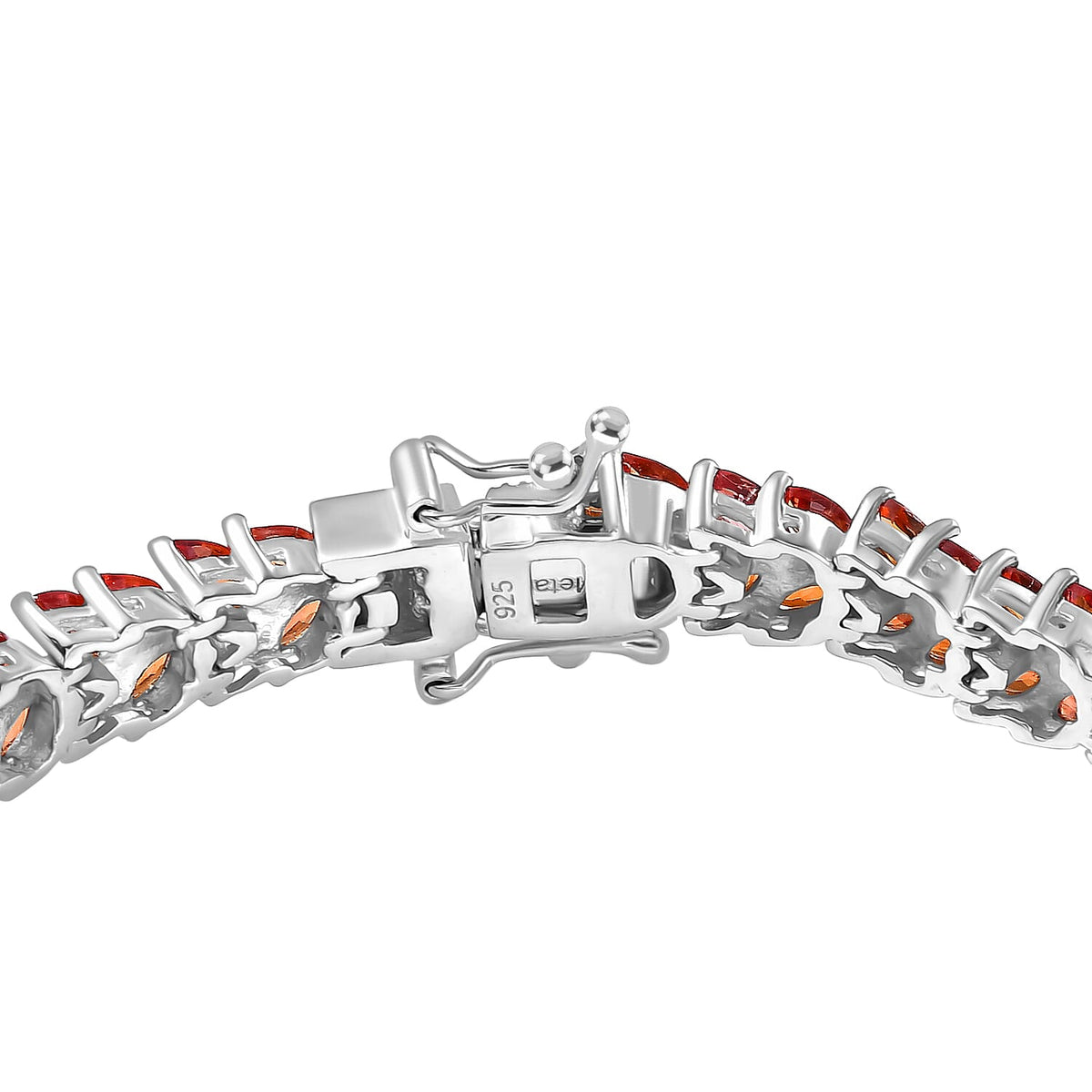 AAA Songea Sapphire  Bracelet (Size - 7) in rhodium Sterling Silver 12.80 ct,  Silver Wt. 15 Gms 7857205 4