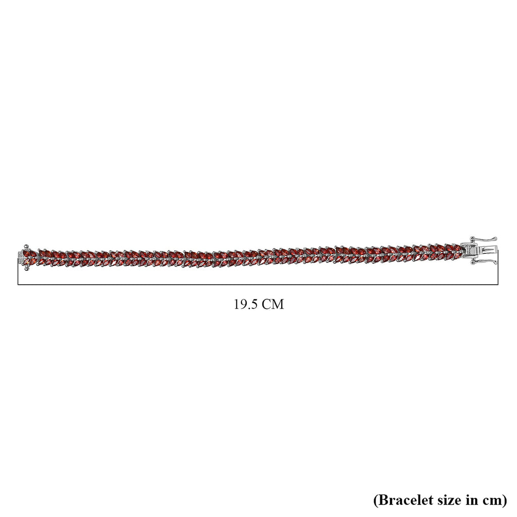 AAA Songea Sapphire  Bracelet (Size - 7) in rhodium Sterling Silver 12.80 ct,  Silver Wt. 15 Gms