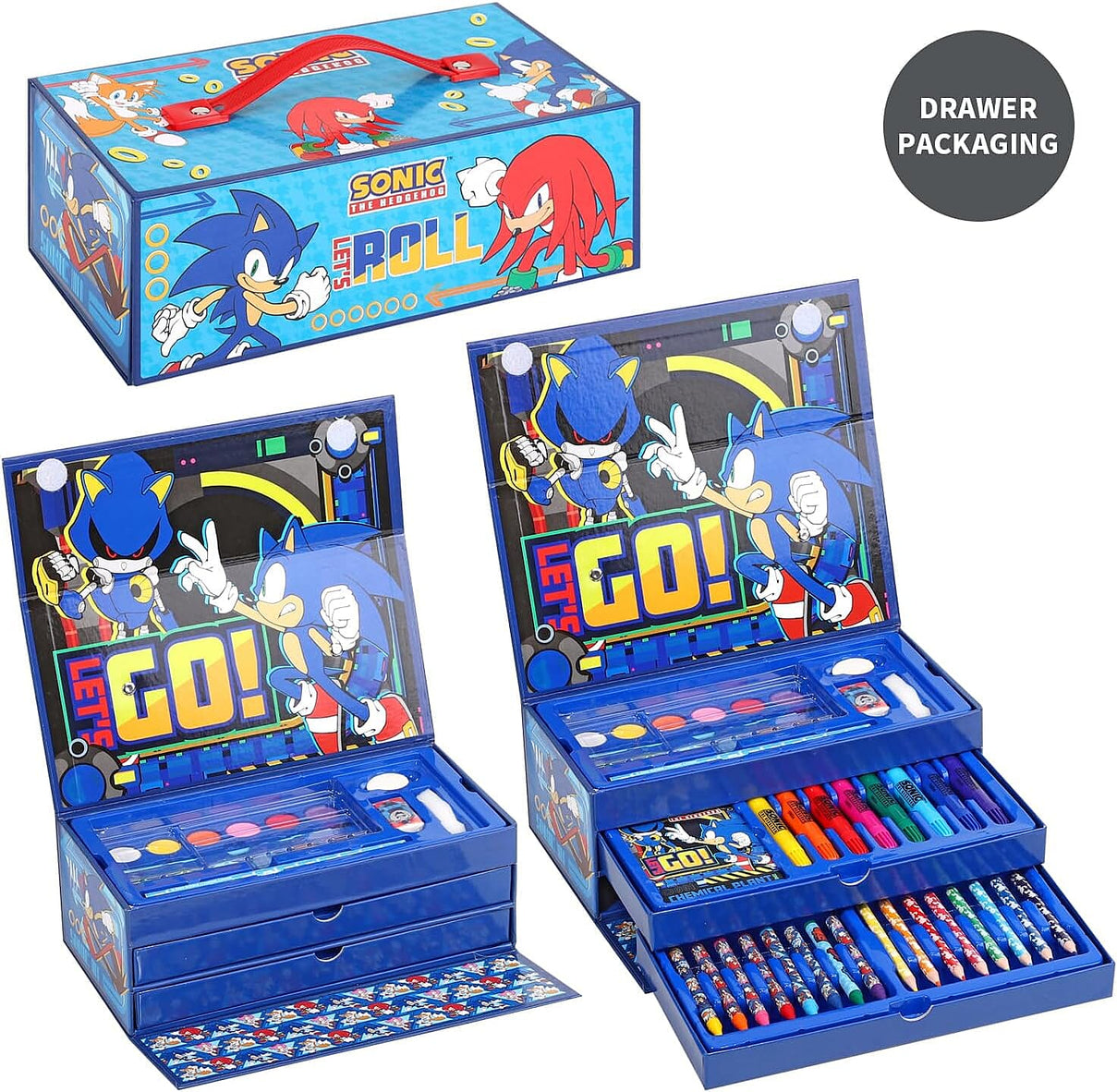 Sonic 43 Piece Colouring Set with Case and Drawers 8352948 0