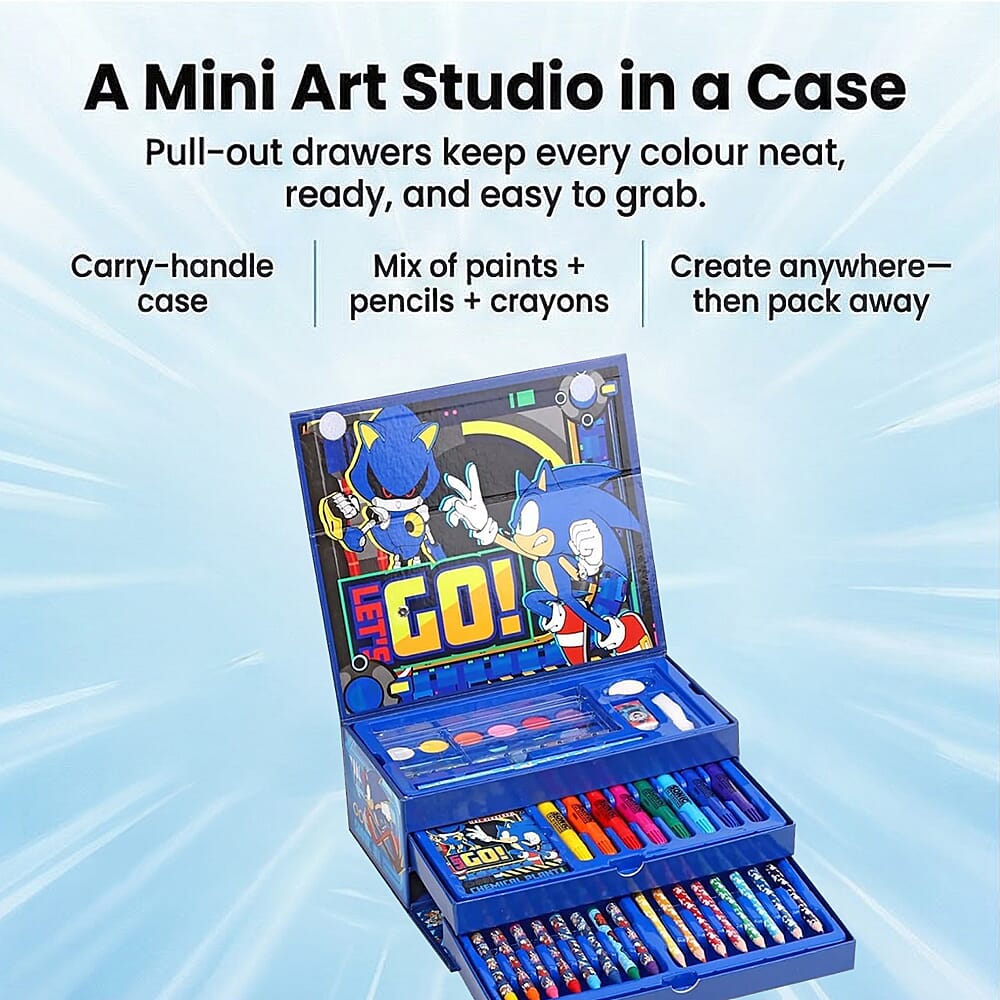 Sonic 43 Piece Colouring Set with Case and Drawers 8352948 3