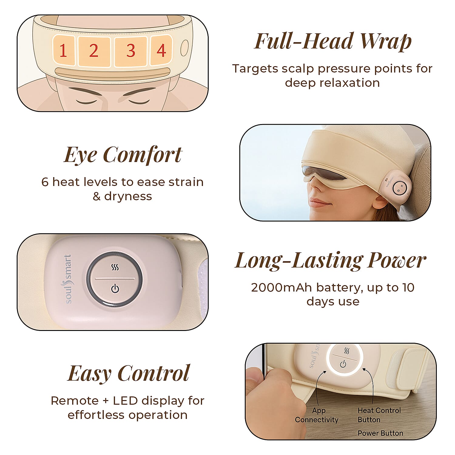 Soul Smart- Cordless Head Massager with Long-Lasting 1500mAh Battery 8023446 4