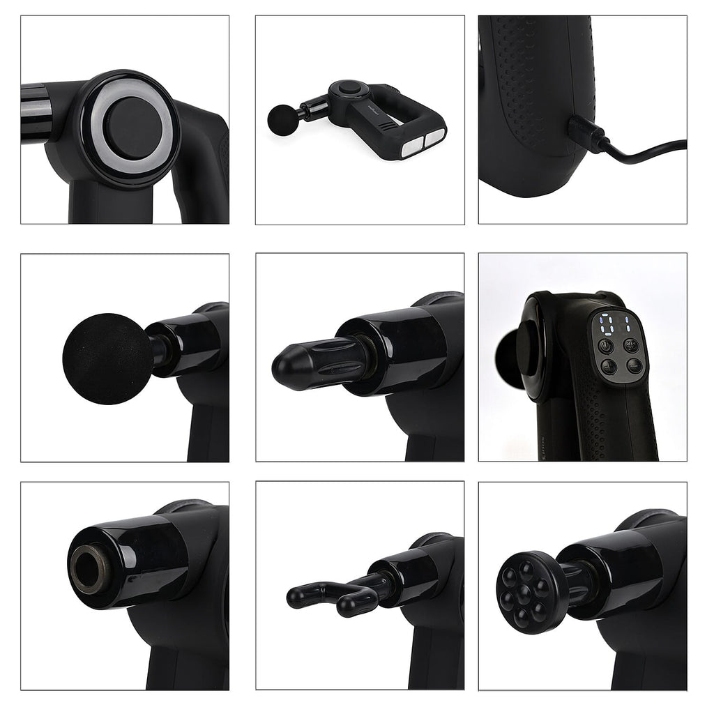 Soul Smart Fascia Gun with Heating Panel and Speed Pressure Sensor  - Black