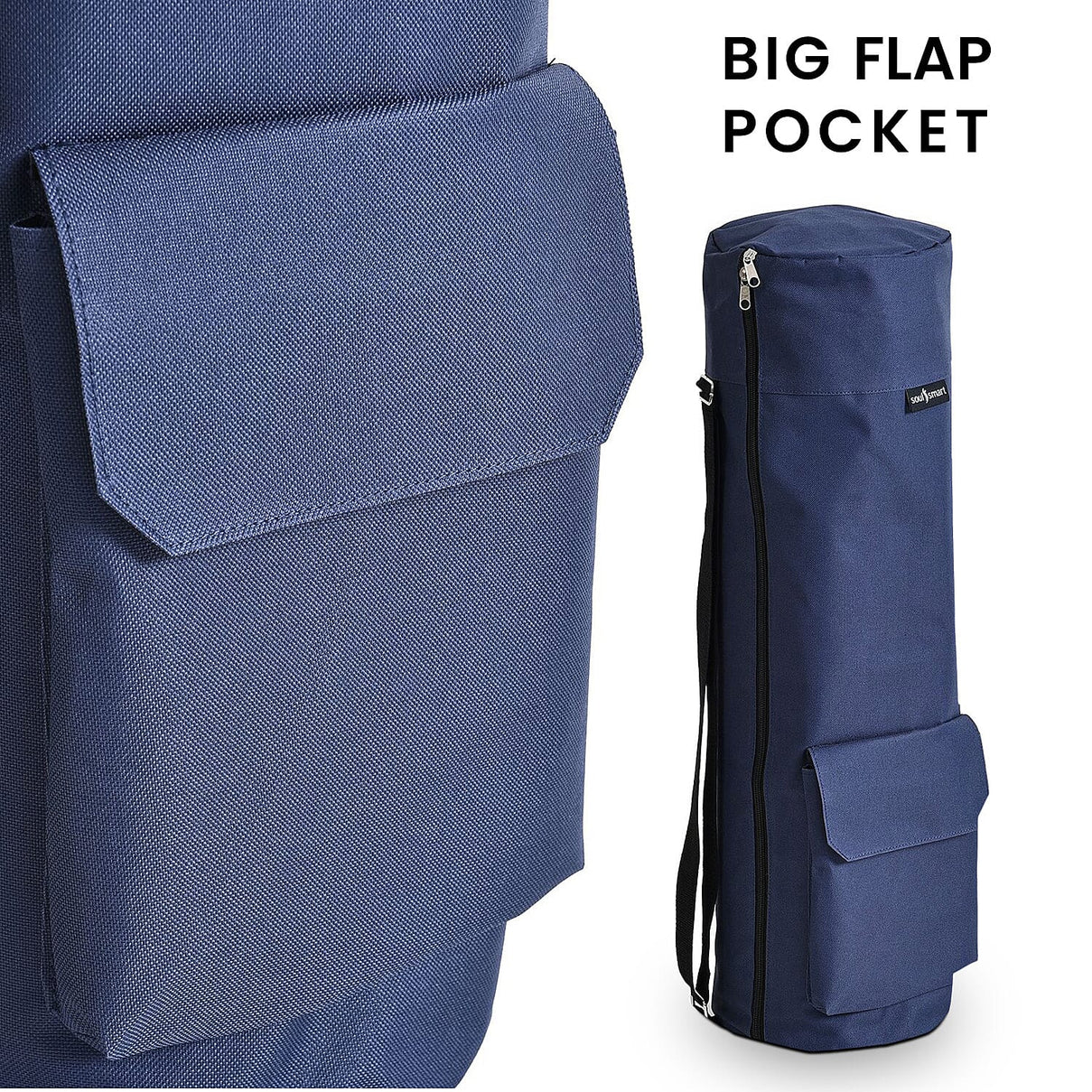 Soul Smart Solid Yoga Bag With Shoulder Strap (Size - 70x20) Navy V32516490 5