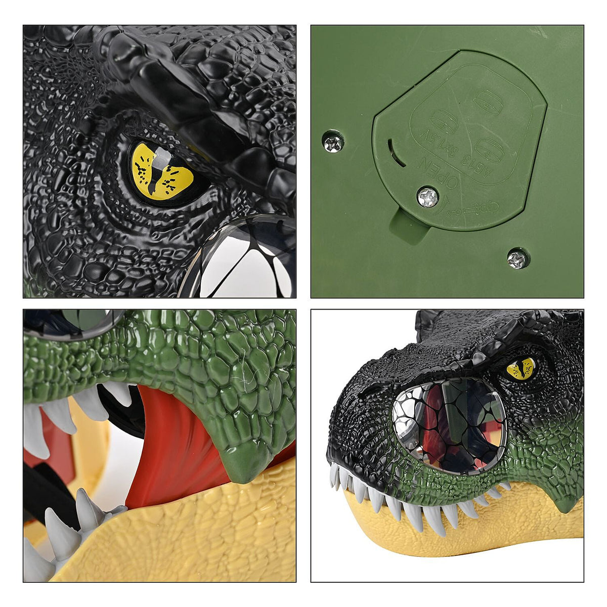 Sound &amp; Eye Lights Electric Dinosaur Mask (Size 56x31x13cm) (3 Button Batteries Not Inc.) - Green 7583537 6
