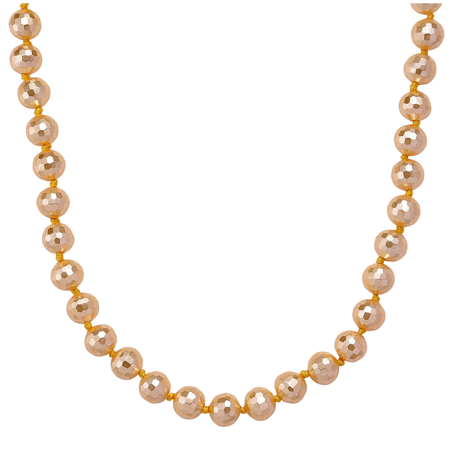 South Sea  Golden Colour Faceted Shell Pearl Necklace (Size 18 - 2 Ext) 200.00 Ct. 8335721 0