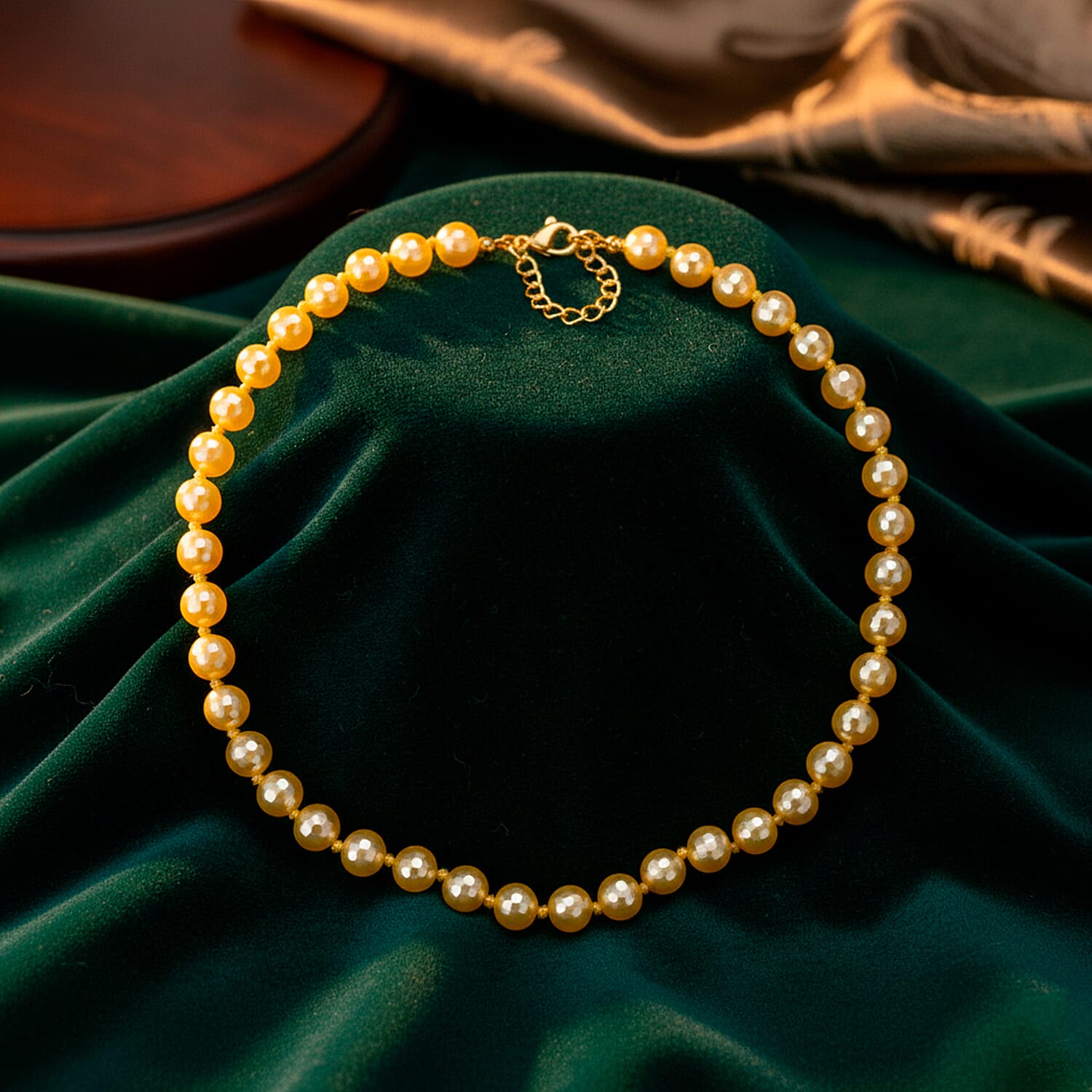 South Sea  Golden Colour Faceted Shell Pearl Necklace (Size 18 - 2 Ext) 200.00 Ct. 8335721 2