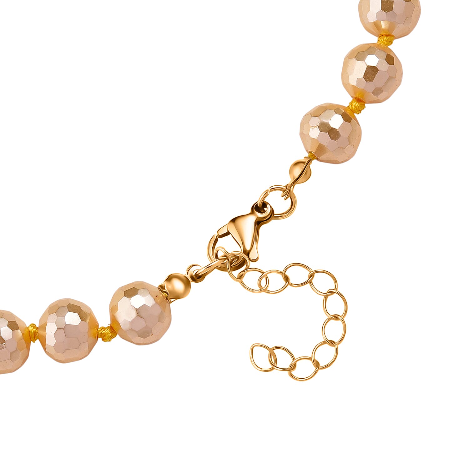 South Sea  Golden Colour Faceted Shell Pearl Necklace (Size 18 - 2 Ext) 200.00 Ct. 8335721 6