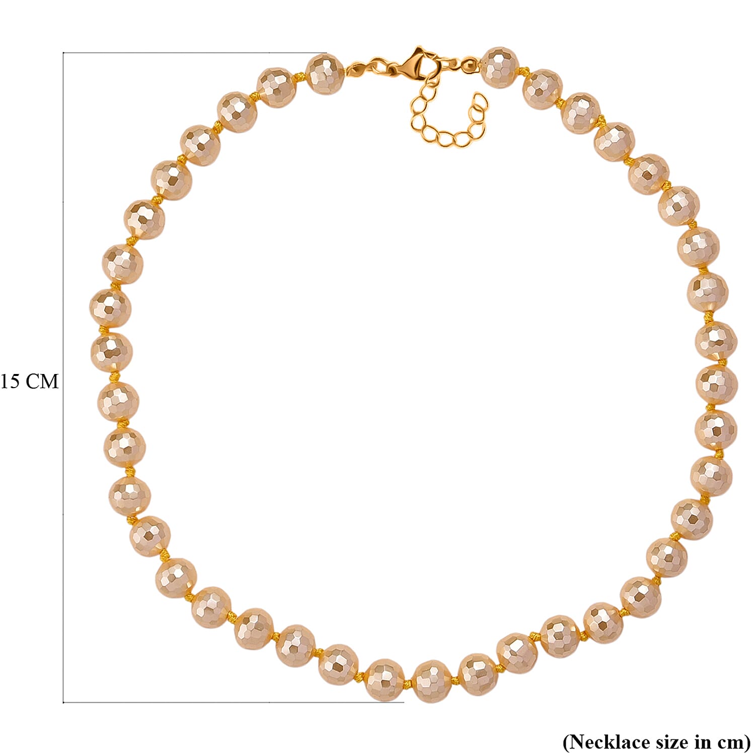 South Sea  Golden Colour Faceted Shell Pearl Necklace (Size 18 - 2 Ext) 200.00 Ct. 8335721 7