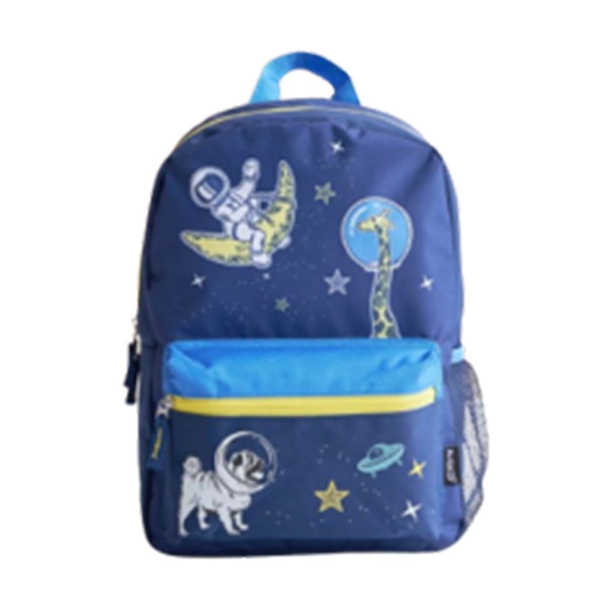 Space Print Medium Backpack Mesh Pocket &amp; Dual Zippers with Adjustable Straps - Blue 8051440 0