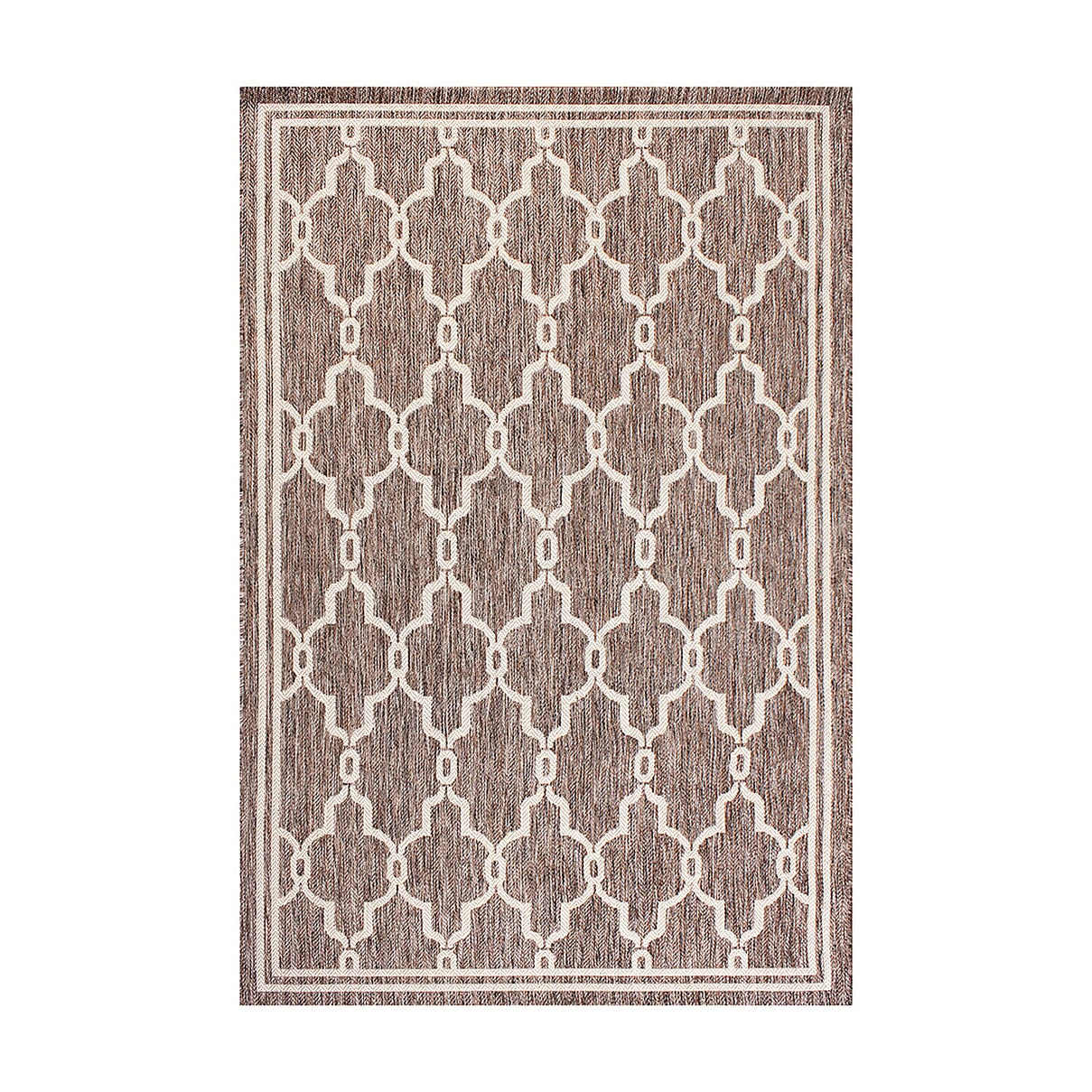 Spanish Tile Woven Outdoor Rug Taupe/Natural (Size 80x150) 7798662 0