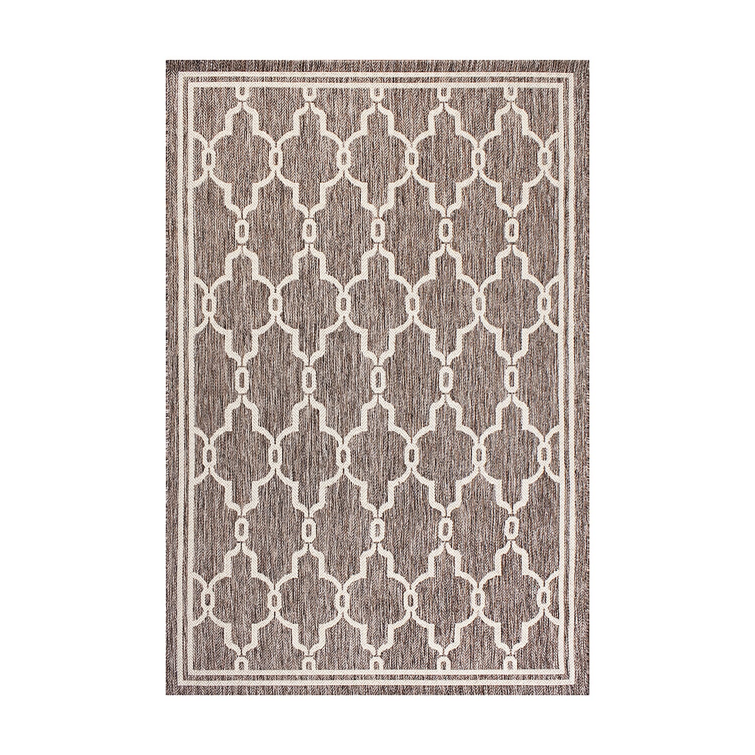 Spanish Tile Woven Outdoor Rug Taupe/Natural (Size 80x150) 7798662 3