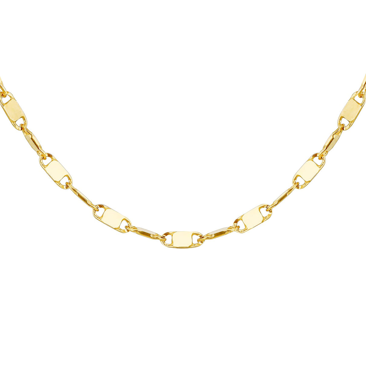 Sparkle Flat Link Necklace 18 Inch in 9K Yellow Gold 7575800 0