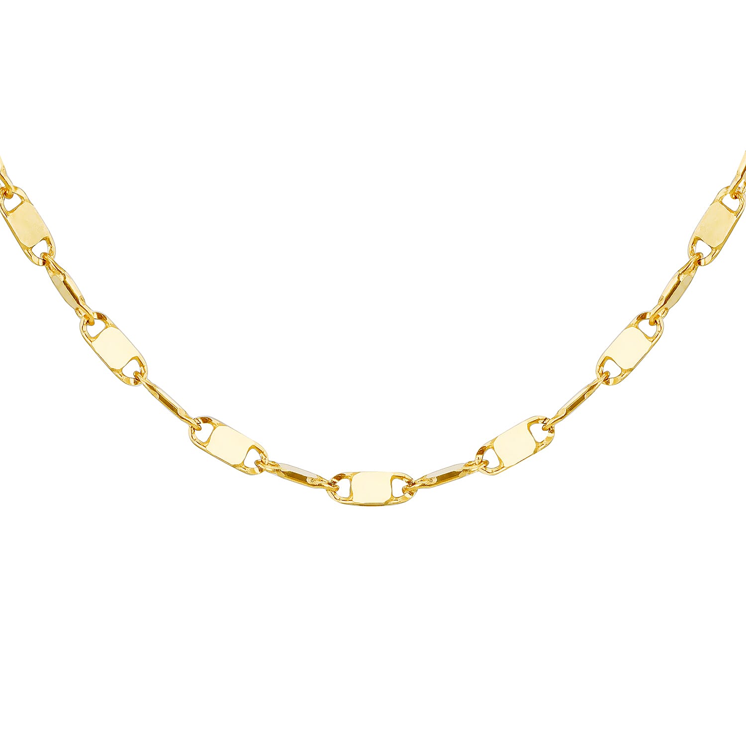 Sparkle Flat Link Necklace 18 Inch in 9K Yellow Gold 7575800 0