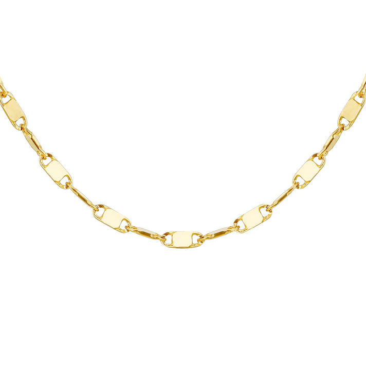 Sparkle Flat Link Necklace 18 Inch in 9K Yellow Gold 7575800 1