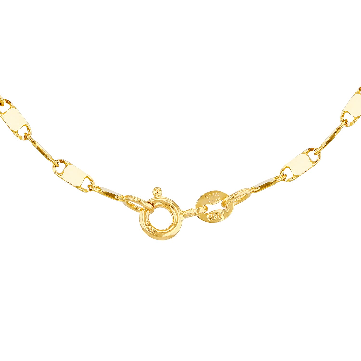Sparkle Flat Link Necklace 18 Inch in 9K Yellow Gold 7575800 4