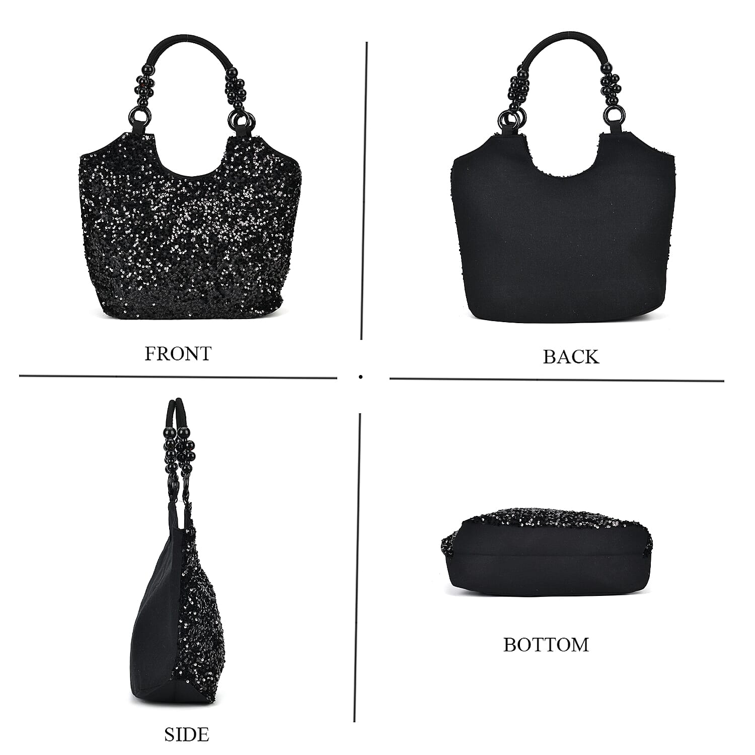 Sparkling Sequin Tote Bag (Size 45x10x36 cm) - Black 7756728 11